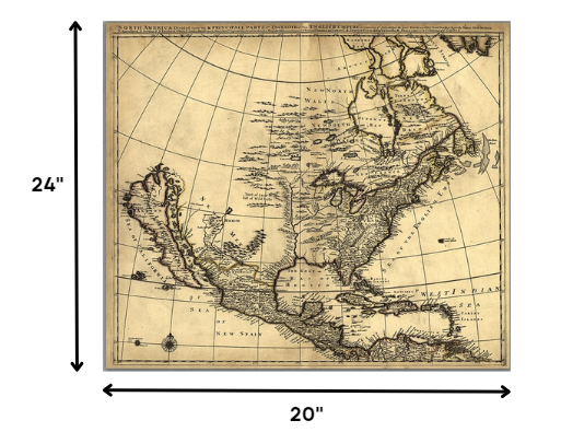 HomeRoots 20" x 24" Map of North America c1685 Vintage Poster Wall Art