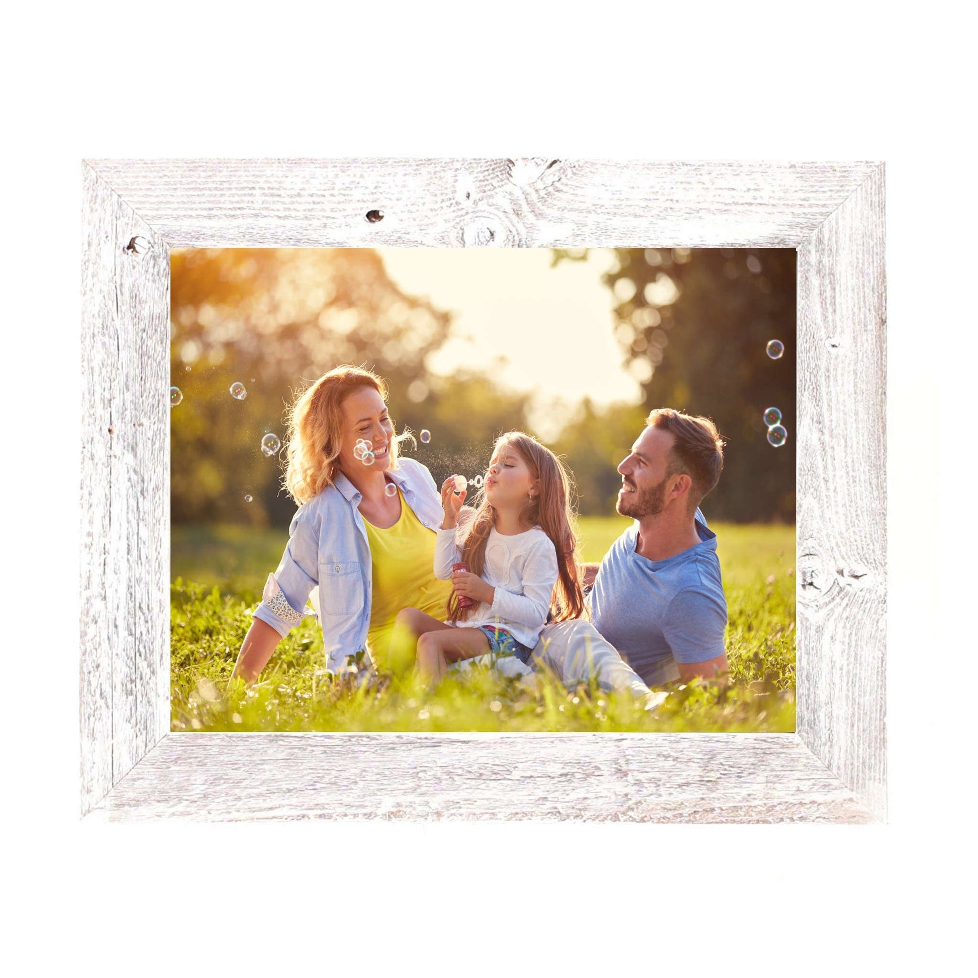 HomeRoots 20" x 24" Rustic Farmhouse White Wash Wood Frame