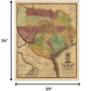 HomeRoots 20" x 24" Texas and Surroundings c1837 Vintage Map Poster Wall Art