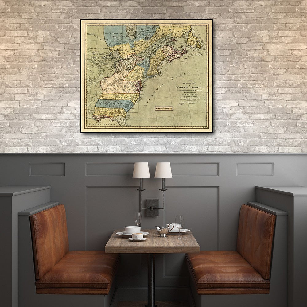 HomeRoots 20" x 24" Vintage 1771 Map of North America Wall Art