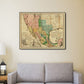 HomeRoots 20" x 24" Vintage 1846 Map of Mexico Wall Art