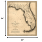 HomeRoots 20" x 24" c1823 Early Map Of Florida Vintage Poster Wall Art