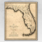 HomeRoots 20" x 24" c1823 Early Map Of Florida Vintage Poster Wall Art