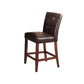 HomeRoots 20' x 24' x 40' 2-Piece Espresso PU And Brown Cherry Counter Height Chair
