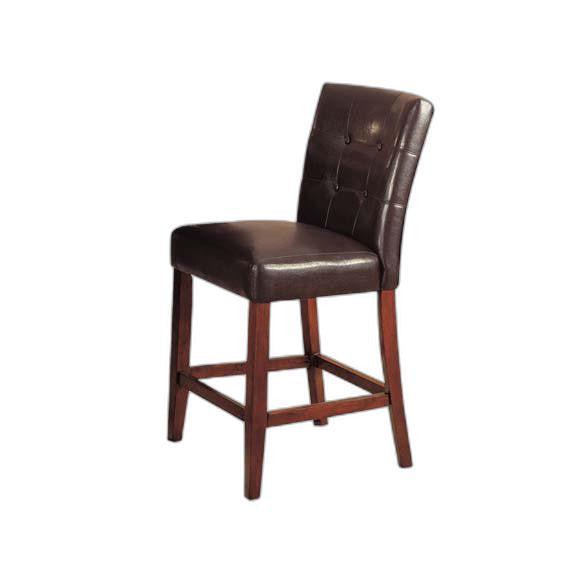 HomeRoots 20' x 24' x 40' 2-Piece Espresso PU And Brown Cherry Counter Height Chair