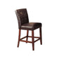 HomeRoots 20' x 24' x 40' 2-Piece Espresso PU And Brown Cherry Counter Height Chair