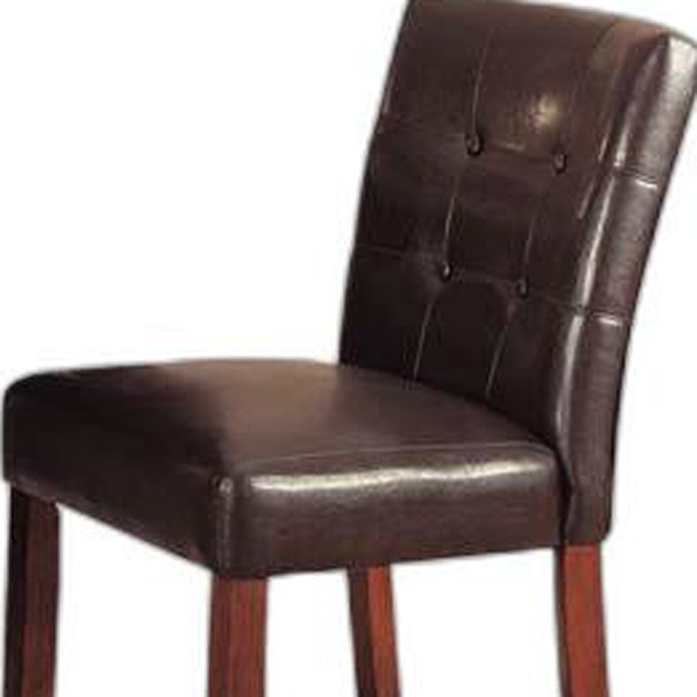 HomeRoots 20' x 24' x 40' 2-Piece Espresso PU And Brown Cherry Counter Height Chair