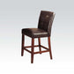 HomeRoots 20' x 24' x 40' 2-Piece Espresso PU And Brown Cherry Counter Height Chair