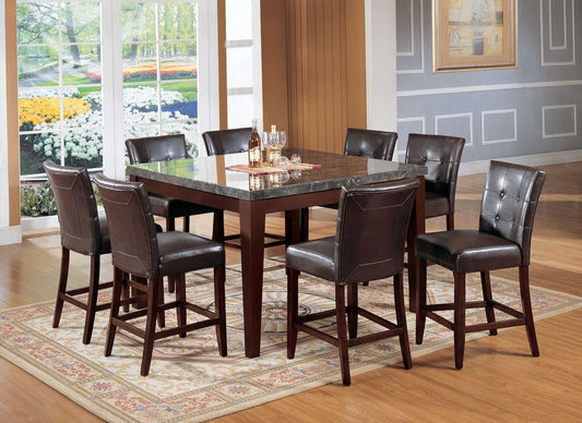 HomeRoots 20" x 24" x 40" Espresso Polyurethane Counter Height Chair in Set of 2