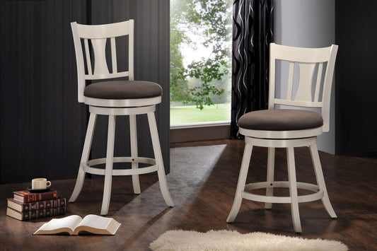 HomeRoots 20' x 24' x 41' White Fabric Counter Height Chair