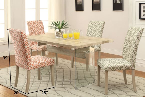 HomeRoots 20' x 25' x 39' 2-Piece Orange And Light Oak Side Chair
