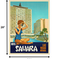 HomeRoots 20" x 28" Hotel Sahara c1960s Las Vegas Vintage Travel Poster Wall Art