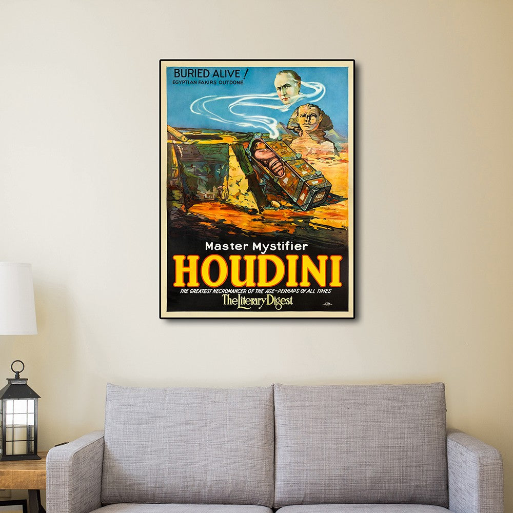 HomeRoots 20" x 28" Master Mystifier Houdini Vintage Magic Poster Wall Art