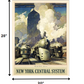 HomeRoots 20" x 28" New York Railroad Vintage Travel Poster Wall Art
