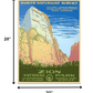HomeRoots 20" x 28" Zion National Park c1938 Vintage Travel Poster Wall Art