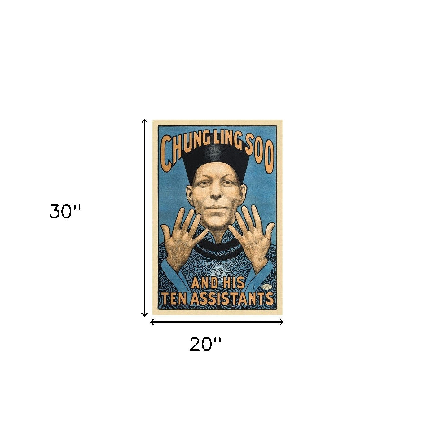 HomeRoots 20" x 30" Chung Ling Soo Vintage Magic Poster Wall Art