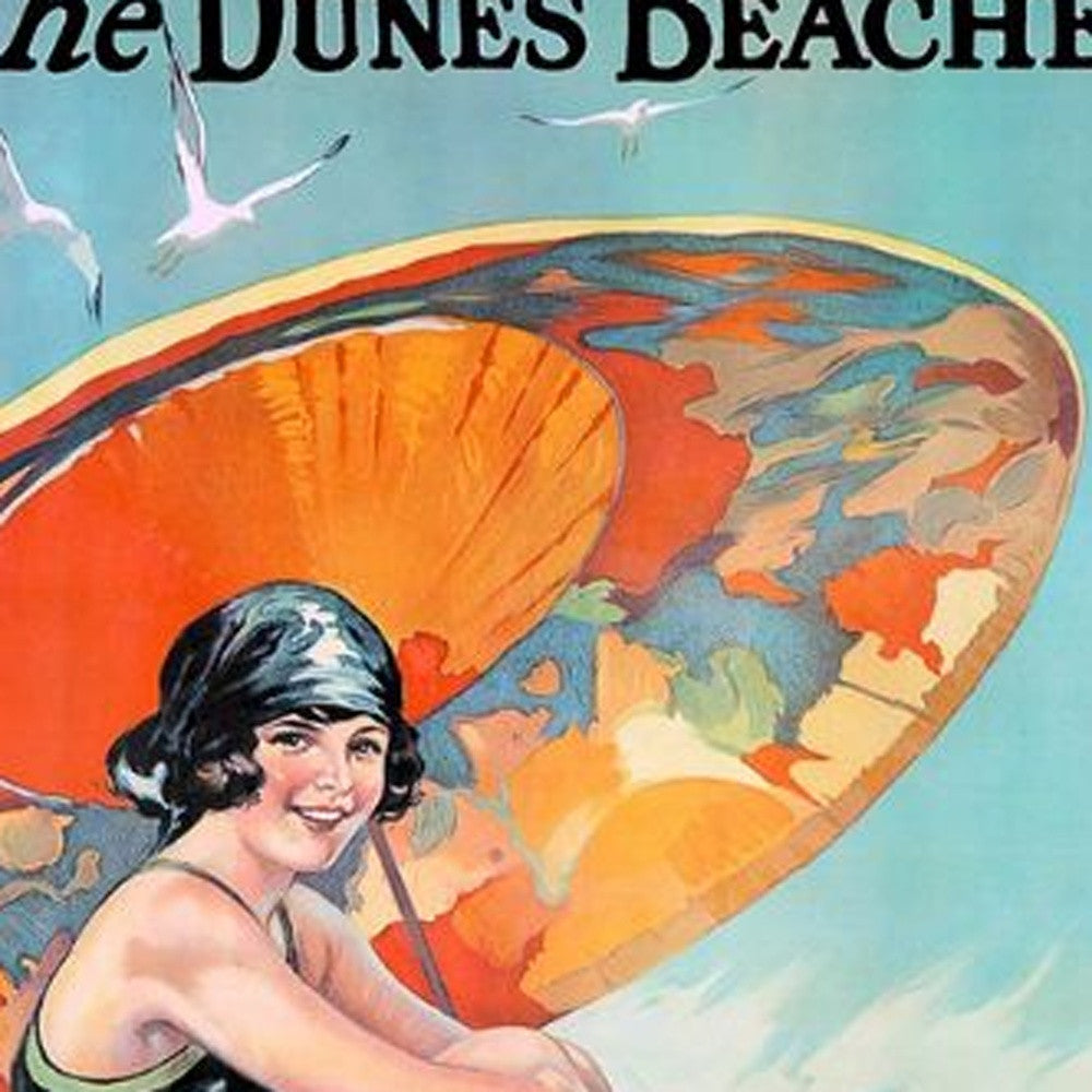 HomeRoots 20" x 30" Dunes Beaches c1920s Vintage Travel Poster Wall Art