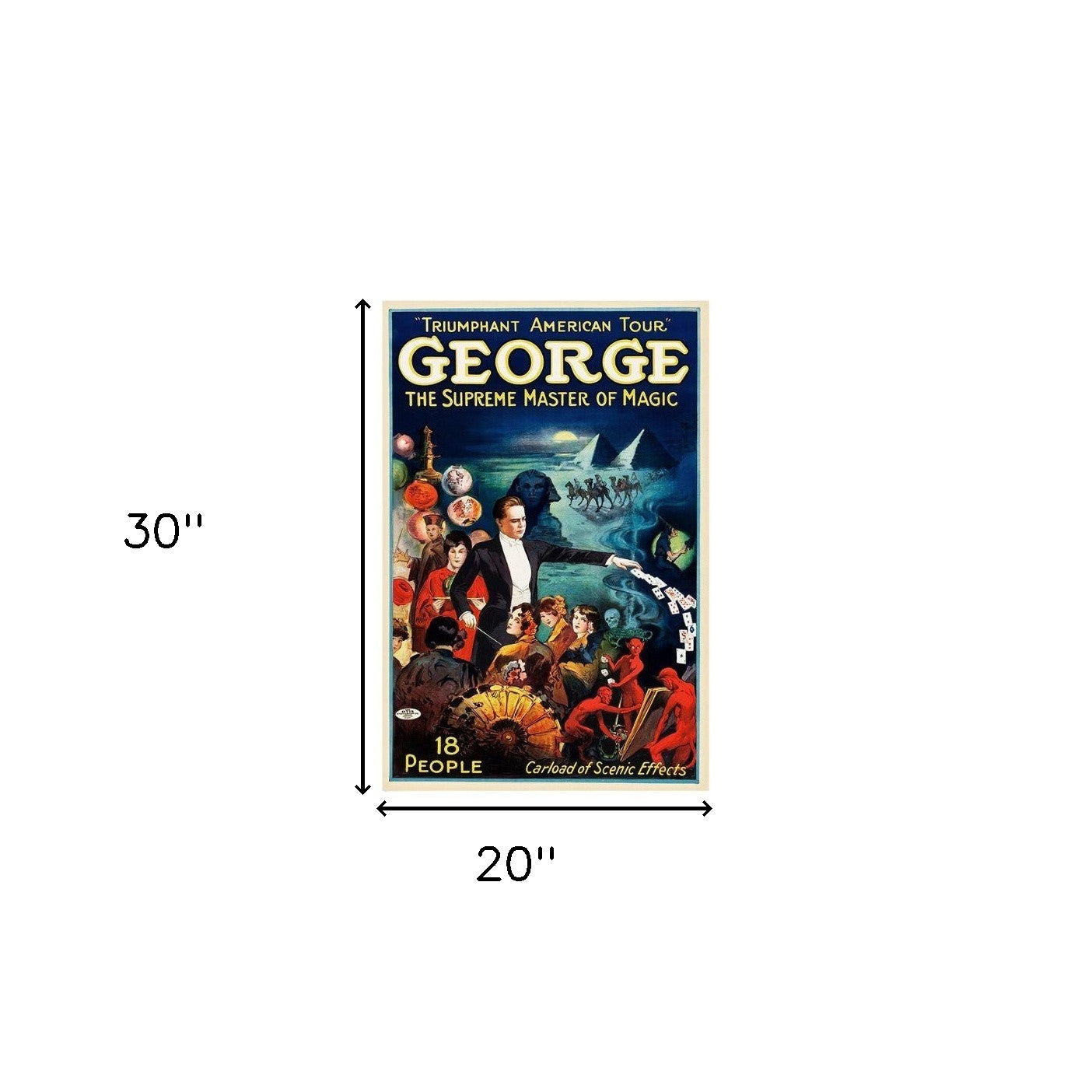 HomeRoots 20" x 30" George the Supreme Master Vintage Magic Poster Wall Art
