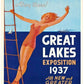 HomeRoots 20" x 30" Great Lakes 1937 Vintage Travel Poster Wall Art