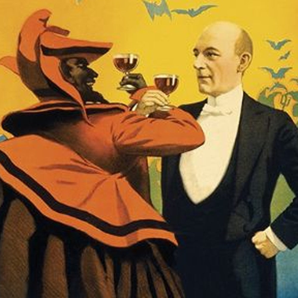 HomeRoots 20" x 30" Kellar Drinks with the Devil Vintage Magic Poster Wall Art