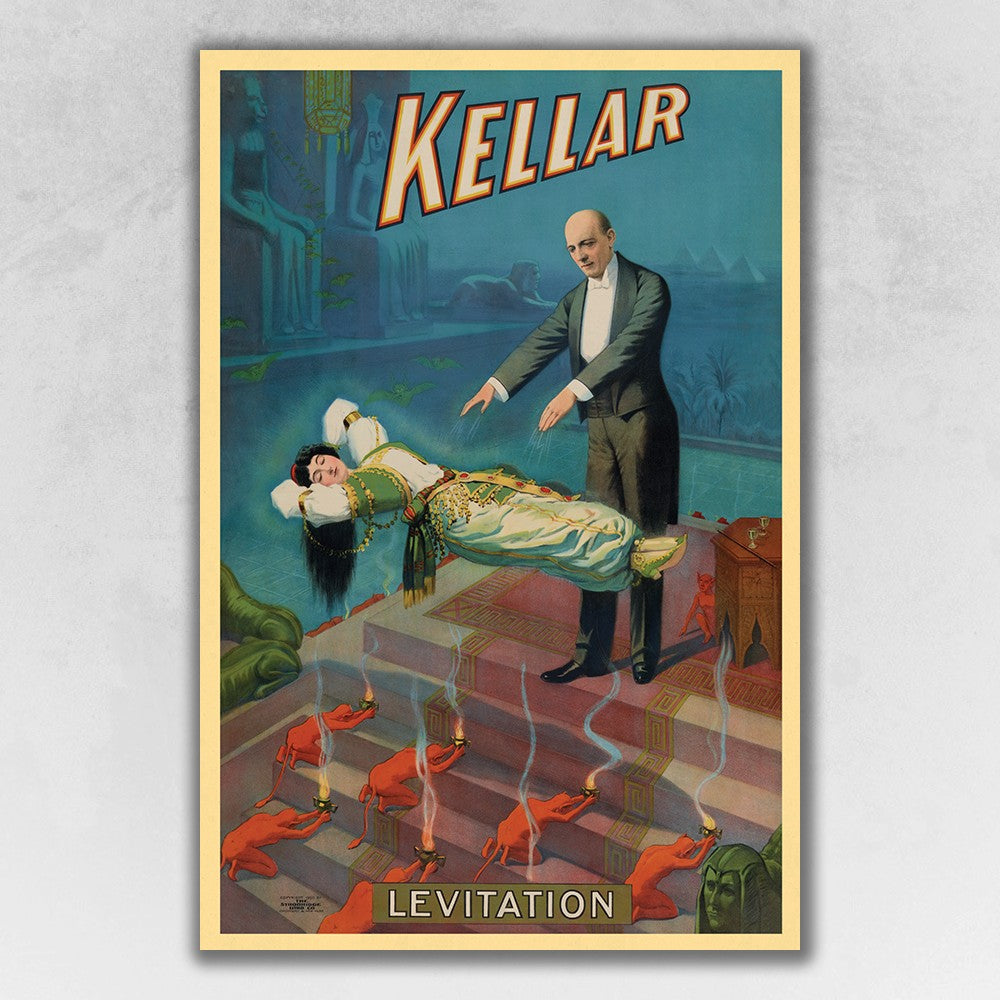 HomeRoots 20" x 30" Kellar Levitation Vintage Magic Poster Wall Art
