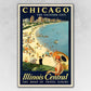 HomeRoots 20" x 30" Vintage 1929 Chicago Vacation Travel Poster Wall Art
