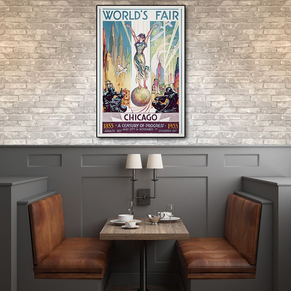 HomeRoots 20" x 30" Vintage 1933 Chicago Worlds Fair Wall Art