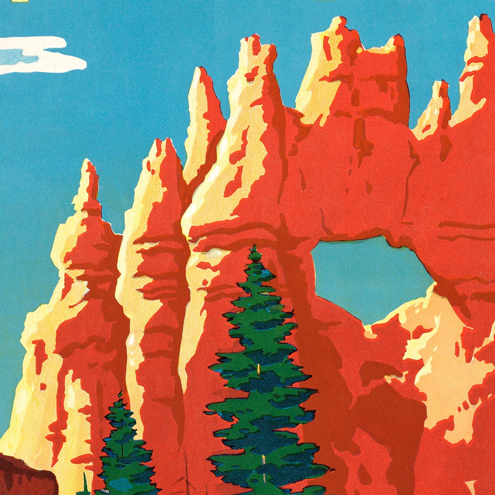 HomeRoots 20" x 30" Vintage 1950s Bryce Canyon National Park Wall Art