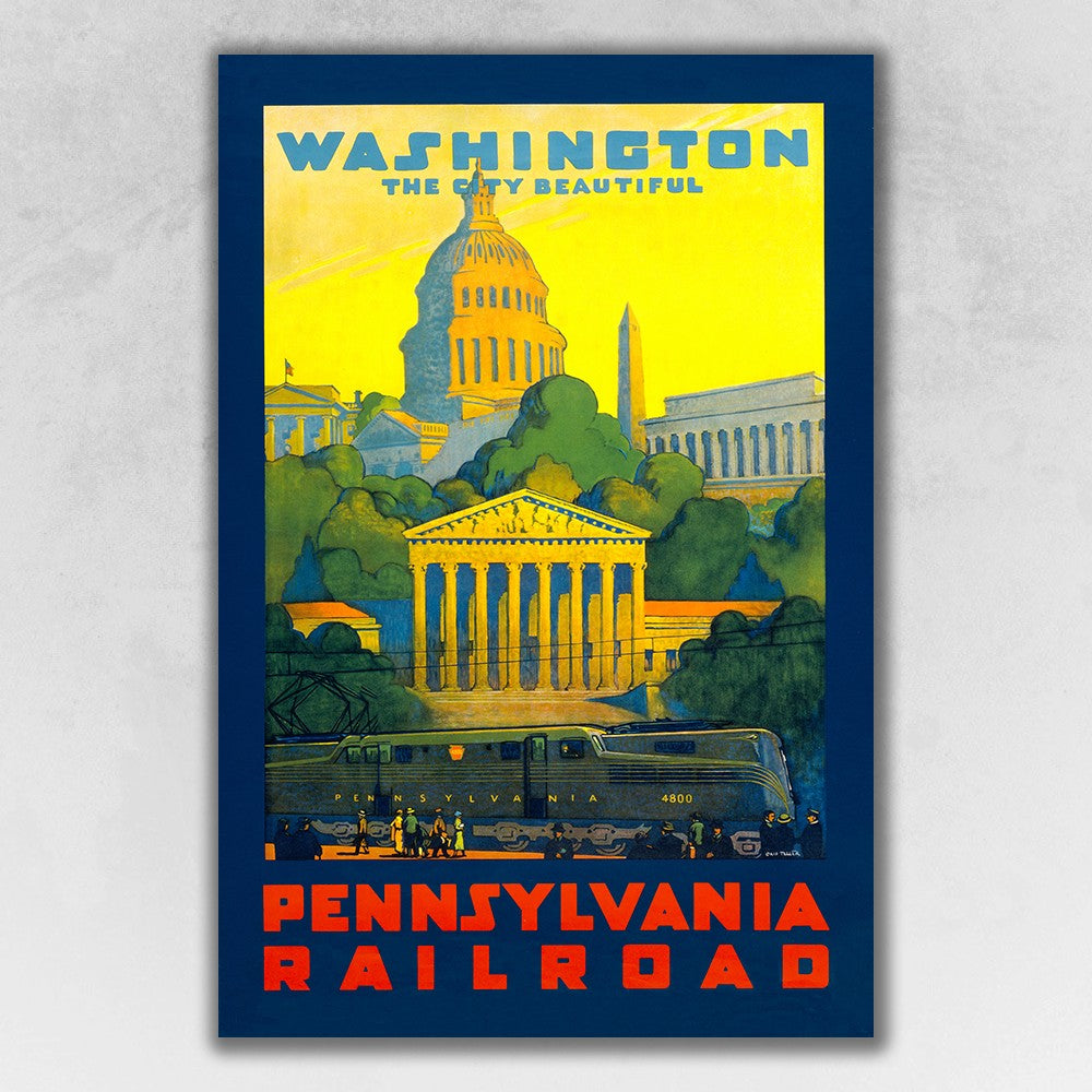 HomeRoots 20" x 30" Washington DC c1940s Vintage Travel Poster Wall Art