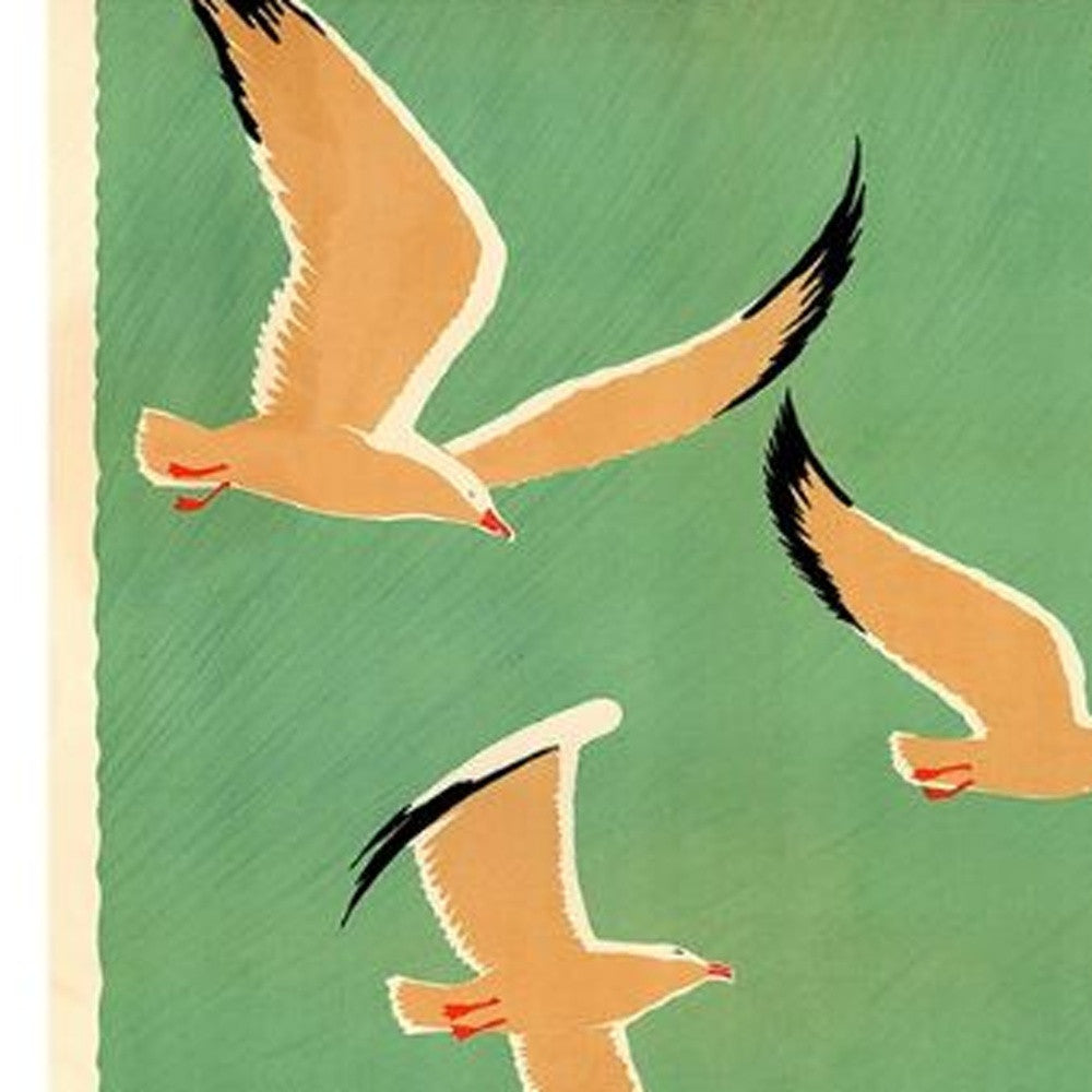 HomeRoots 20" x 30"Birds Over Lake Michigan c1929 Vintage Travel Poster Wall Art