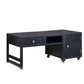 HomeRoots 20" x 40" x 18" Convertible Wood Veneer Coffee Table in Black Finish