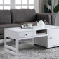 HomeRoots 20" x 40" x 18" Convertible Wood Veneer Coffee Table in White Finish