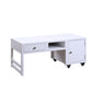 HomeRoots 20" x 40" x 18" Convertible Wood Veneer Coffee Table in White Finish