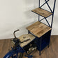 HomeRoots 20.5" x 58" x 71" Half-Bike Bar in Antiqued Blue Finish