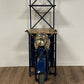 HomeRoots 20.5" x 58" x 71" Half-Bike Bar in Antiqued Blue Finish