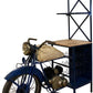 HomeRoots 20.5" x 58" x 71" Half-Bike Bar in Antiqued Blue Finish