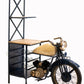 HomeRoots 20.5" x 58" x 71" Half-Bike Bar in Antiqued Blue Finish