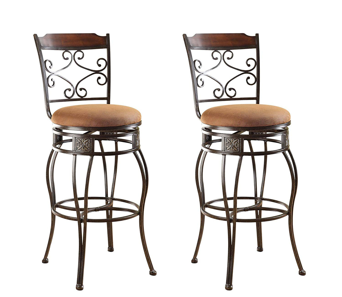 HomeRoots 20.75' x 17' x 46' 2-Piece Metal Swivel Bar Chair