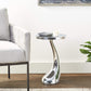 HomeRoots 21" Aluminum Round End Table in Silver Finish