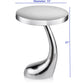 HomeRoots 21" Aluminum Round End Table in Silver Finish