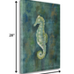 HomeRoots 21" Aqua Blue Seahorse Giclee Wrap Canvas Wall Art