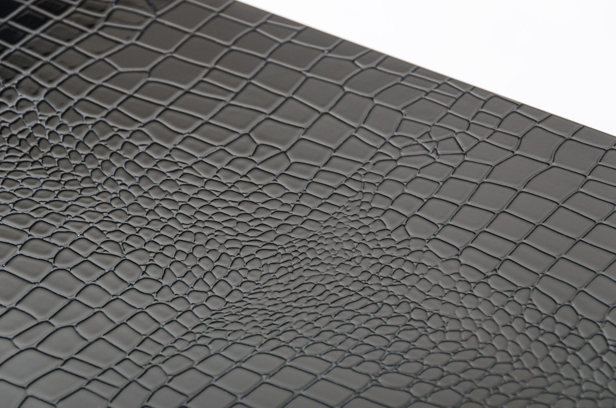 HomeRoots 21' Black Crocodile MDF And Steel Table