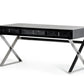 HomeRoots 21' Black Crocodile MDF And Steel Table