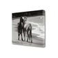 HomeRoots 21" Black and White Two Cuddling Mustangs Giclee Wrap Canvas Wall Art