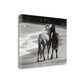 HomeRoots 21" Black and White Two Cuddling Mustangs Giclee Wrap Canvas Wall Art