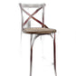 HomeRoots 21" Brown And Red Iron Bar Chair
