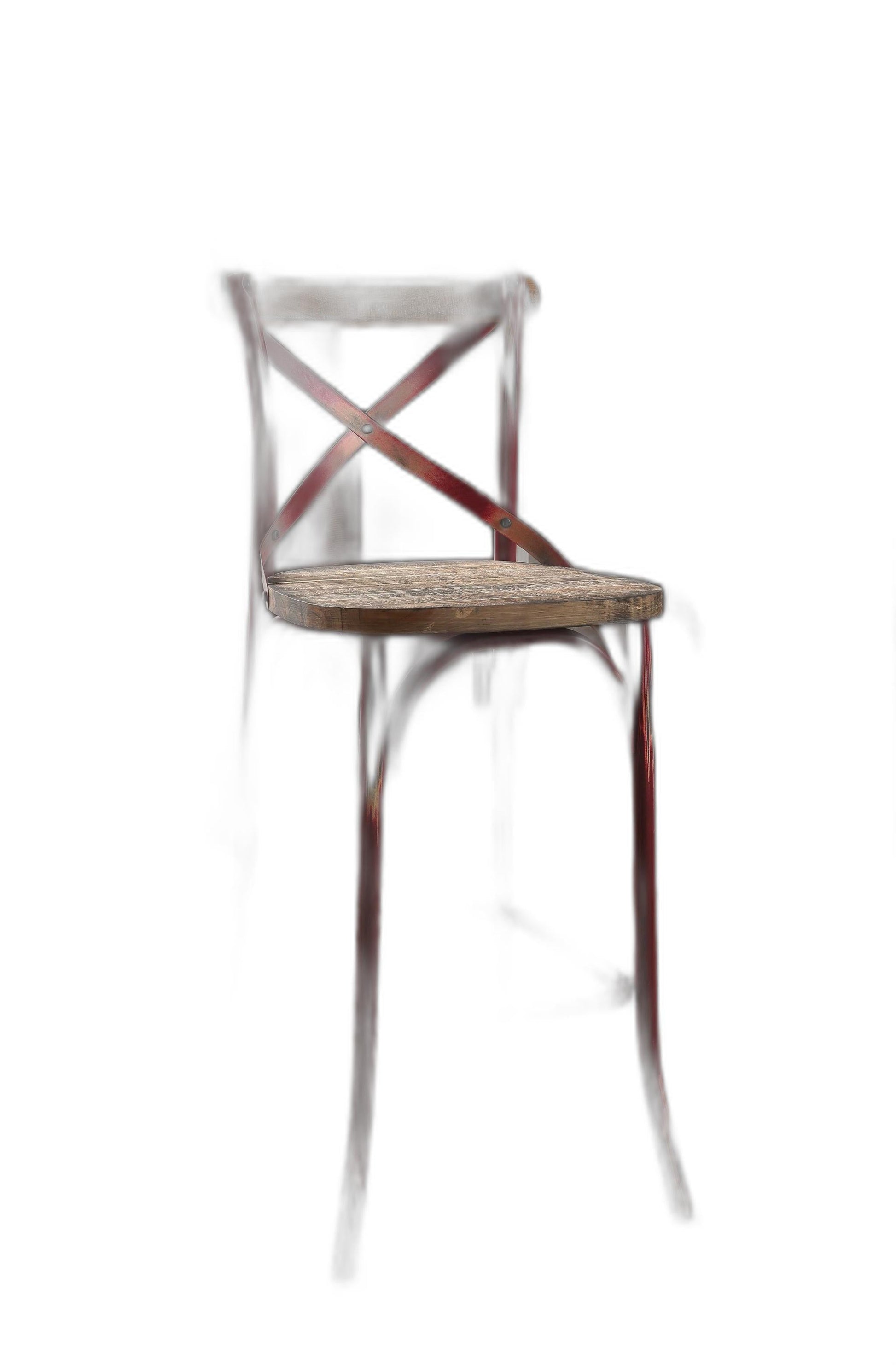 HomeRoots 21" Brown And Red Iron Bar Chair