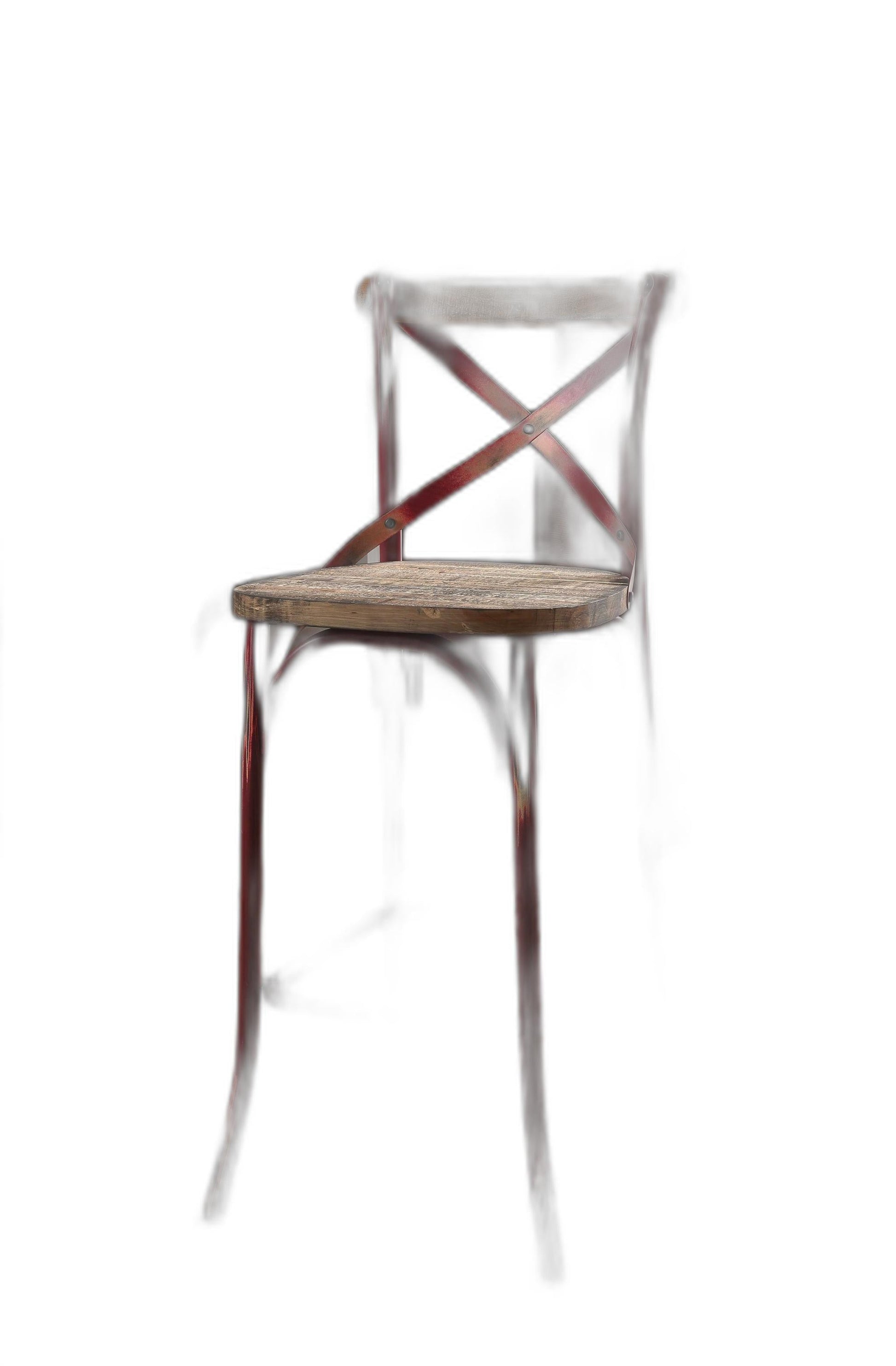 HomeRoots 21" Brown And Red Iron Bar Chair