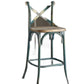 HomeRoots 21" Brown And Turquoise Iron Bar Chair