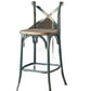 HomeRoots 21" Brown And Turquoise Iron Bar Chair